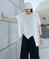 Asymmetric Hem Diagonal Cut T-Shirt